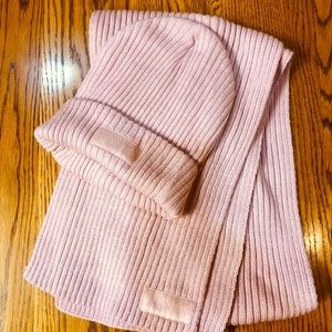 Victoria secret pink scarf and hat. Pink. NWT